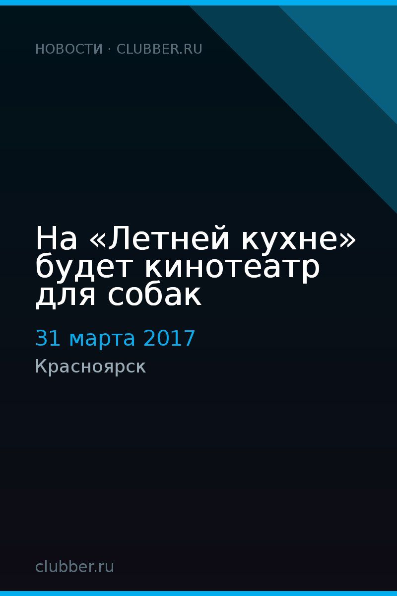 На «Летней кухне» будет кинотеатр для собак