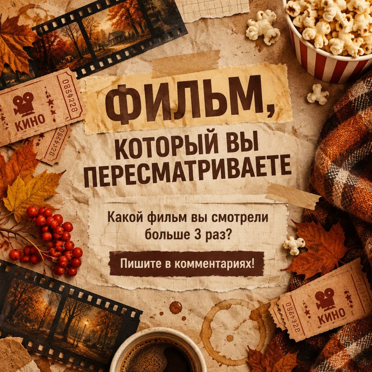 Городской Дом Творчества предлагает обсудить любимые фильмы