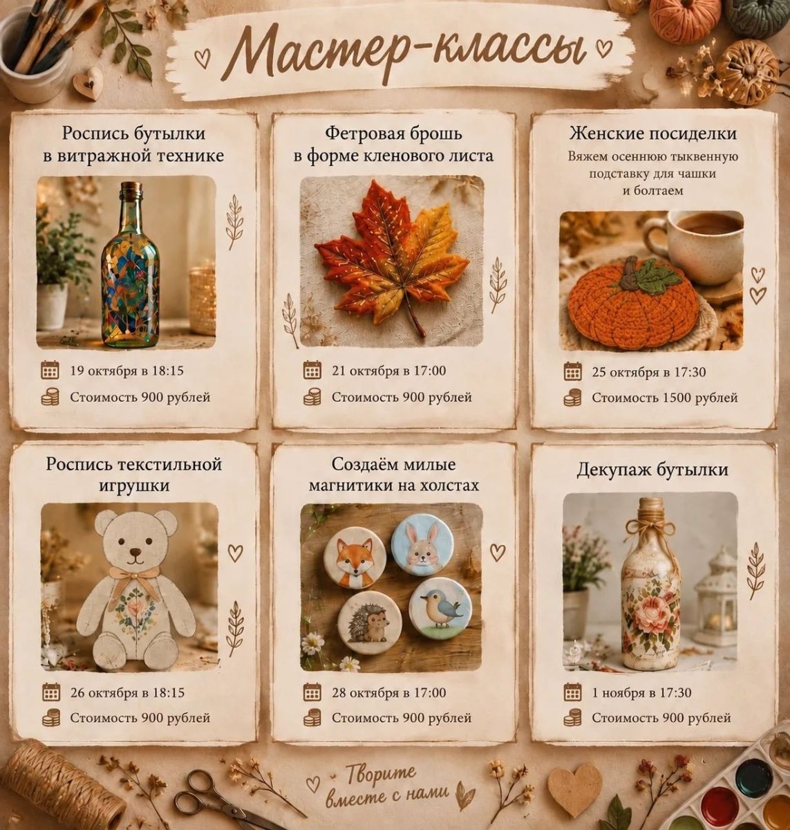 Приглашаем на творческие мастер-классы