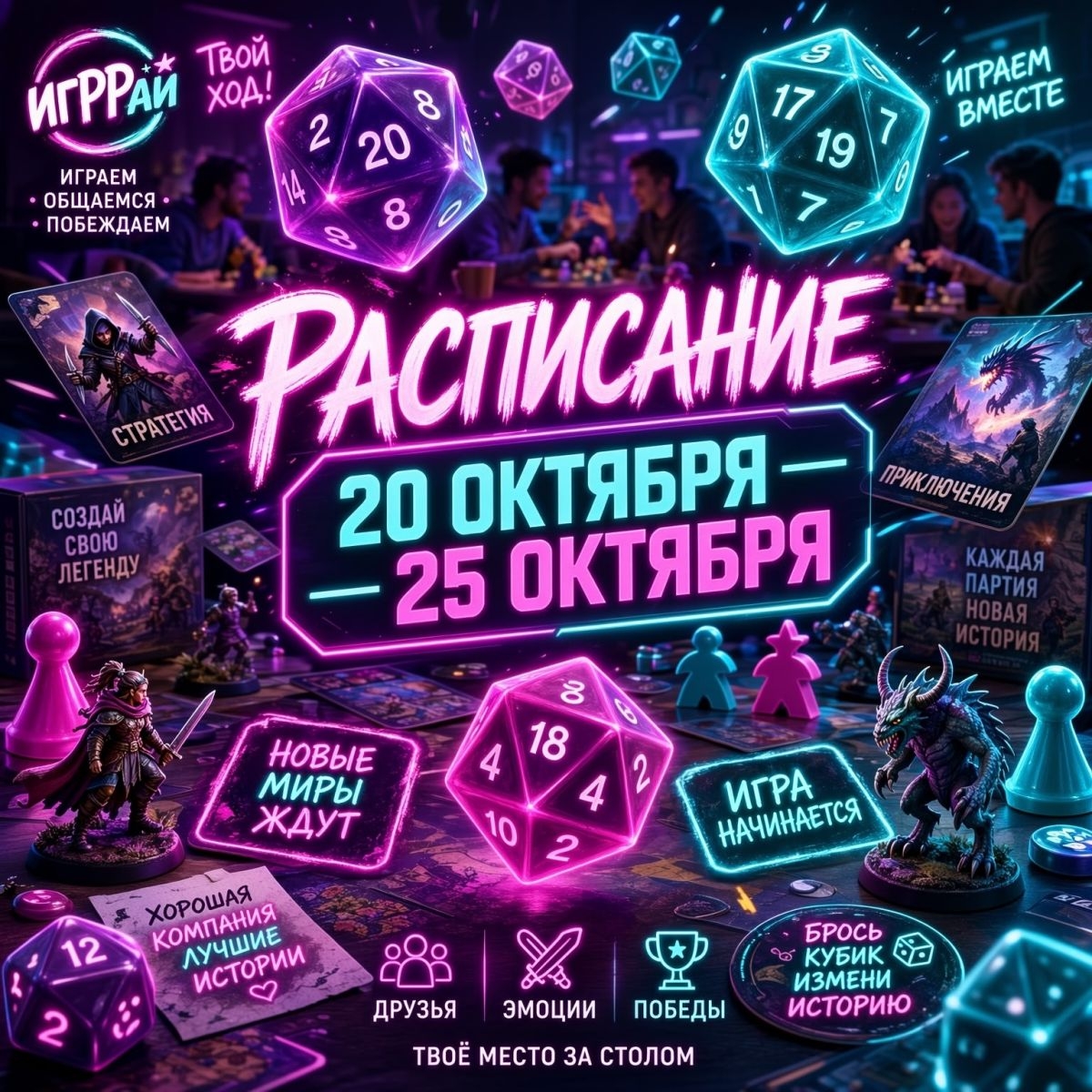 Друзья, новая неделя — новые партии! Отправляемся в Хогвартс, сражаемся с зомби, распутываем убийство на часовой башне.