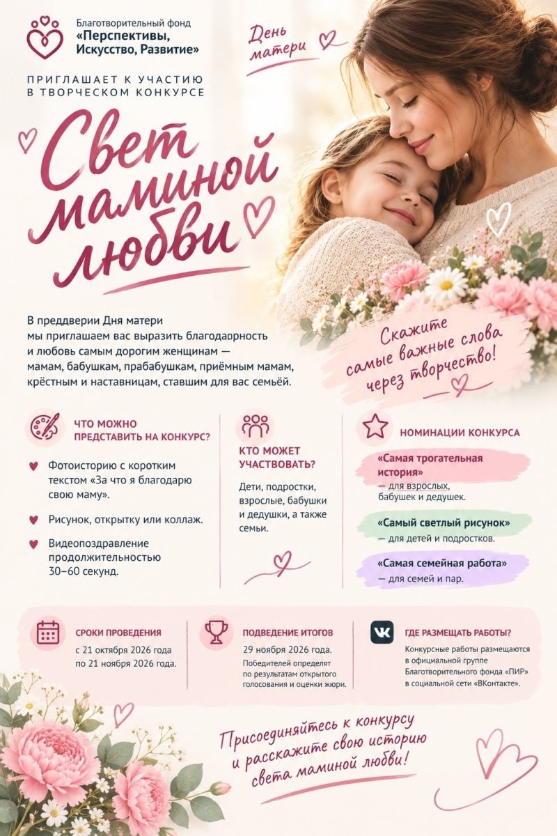 Творческий конкурс «свет маминой любви»