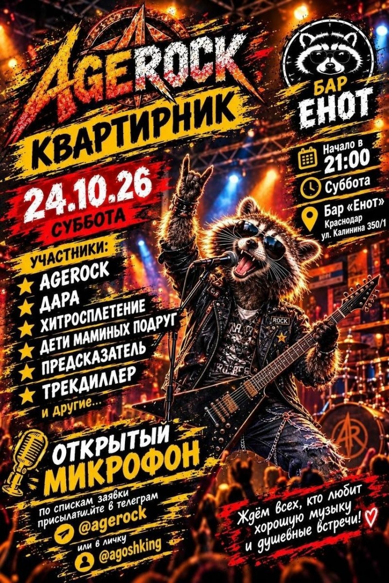 Субботний вечер в Краснодаре вместе с живым звуком!